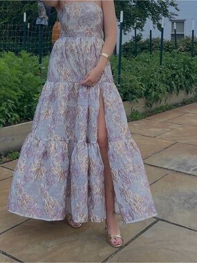 plum color maxi dress Freesia Plum Asymmetric-Neck Maxi Dress With Scarf-Detail – Club L London